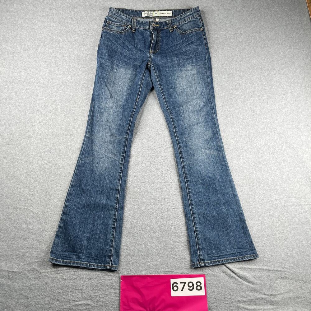 Charlotte Russe Everyday Boot Denim Jeans Blue Distressed Casual Womens Size 4S